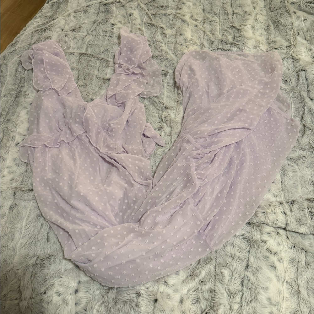NWT Francesca's Light Purple Ruffled Maxi Dress